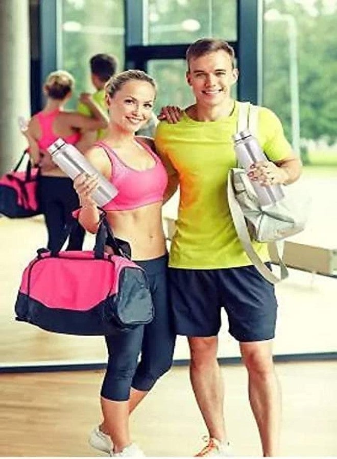 DARAZ مجموعة زجاجات مياه داراز من الفولاذ المقاوم للصدأ، 3 قطع، سعة كل زجاجة 1 لتر، فضية اللون، عصرية، مانعة للتسرب، قابلة لإعادة الاستخدام، مناسبة للنادي الرياضي، المكتب، المنزل، ركوب الدراجات، والرياضات الأخرى، سعة 1000 مل، مصنوعة من الفولاذ المقاوم للصدأ - Image 5